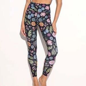 Spiritual Gangster Black Floral High-Waist Leggings